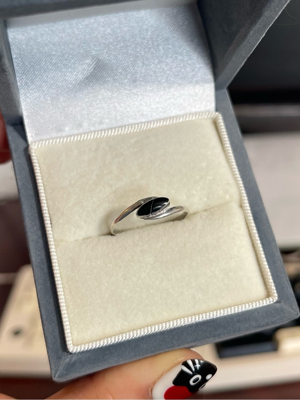 Mexico Sterling Silver 925 Ring with Black Onyx Accent
